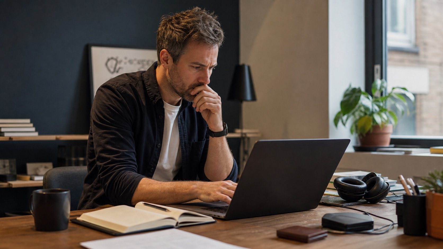 Seller reviewing AI coaching feedback alone after a practice sales call